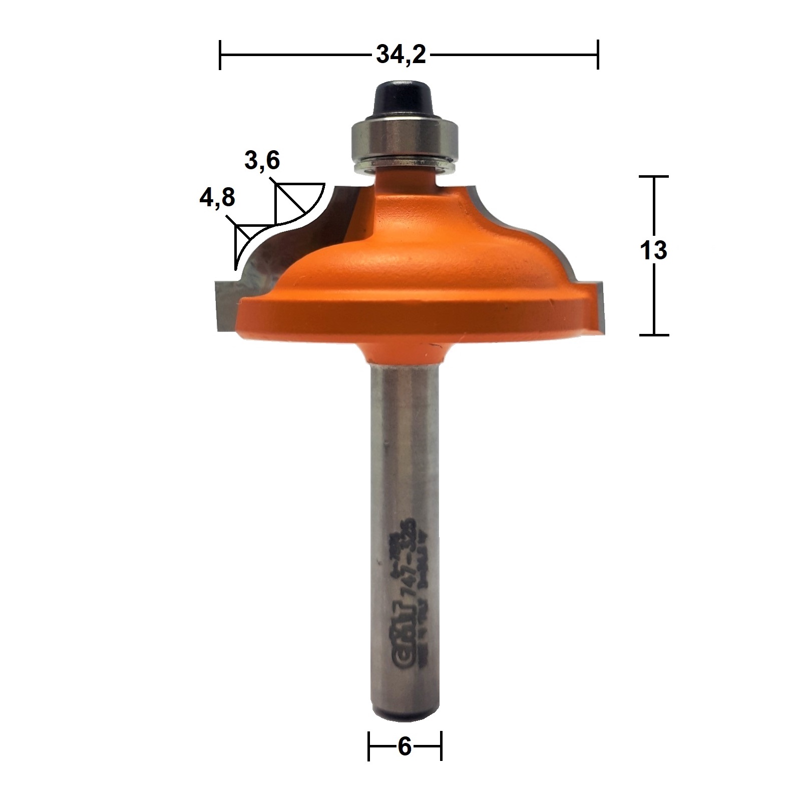 Fresa para Moldura HW Ø34,2x3,6/4,8mm - marca CMT - Cód. 747.325.11